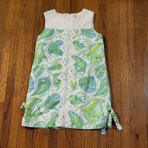 Lilly Pulitzer Green and White Floral Kids Dress